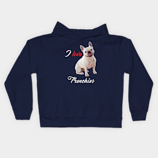 I Love French Bulldogs Kids Hoodie